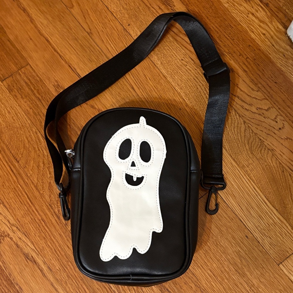 Black Ghost Design Crossbody Bag- NWOT